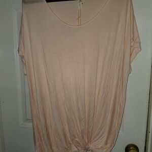 Women's Peach Twist Knot Top